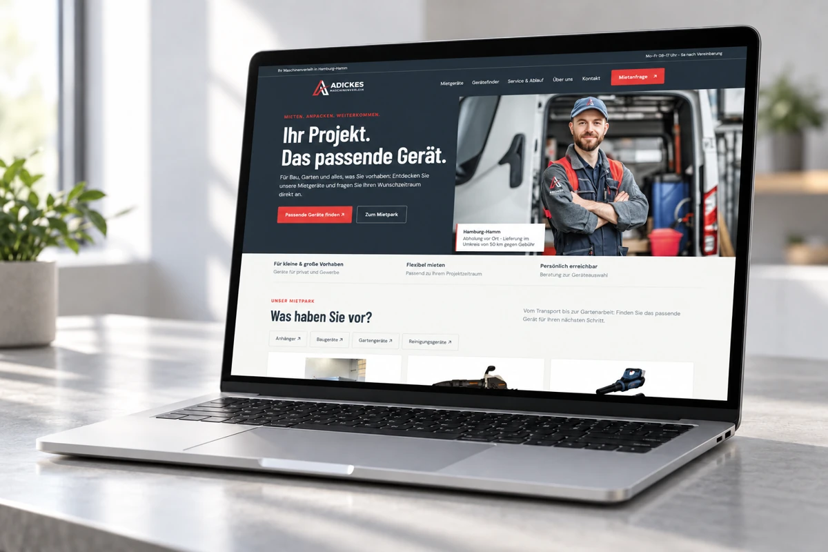 Projektvorschau für Adickes Maschinenverleih