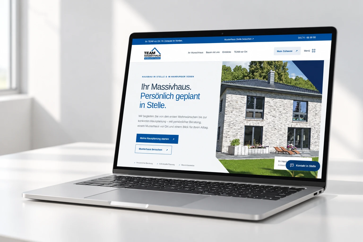 TEAM Massivhaus: Webdesign · Orientierung · Hausplanung