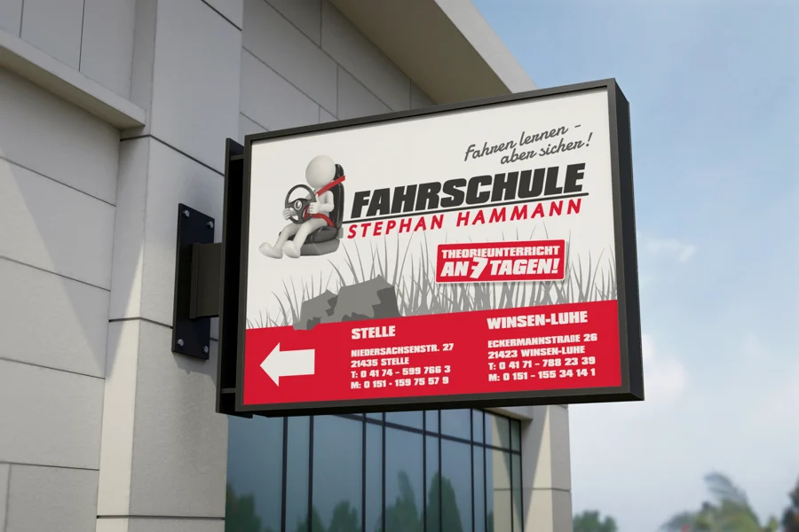 Fahrschule Hammann – Außenschild