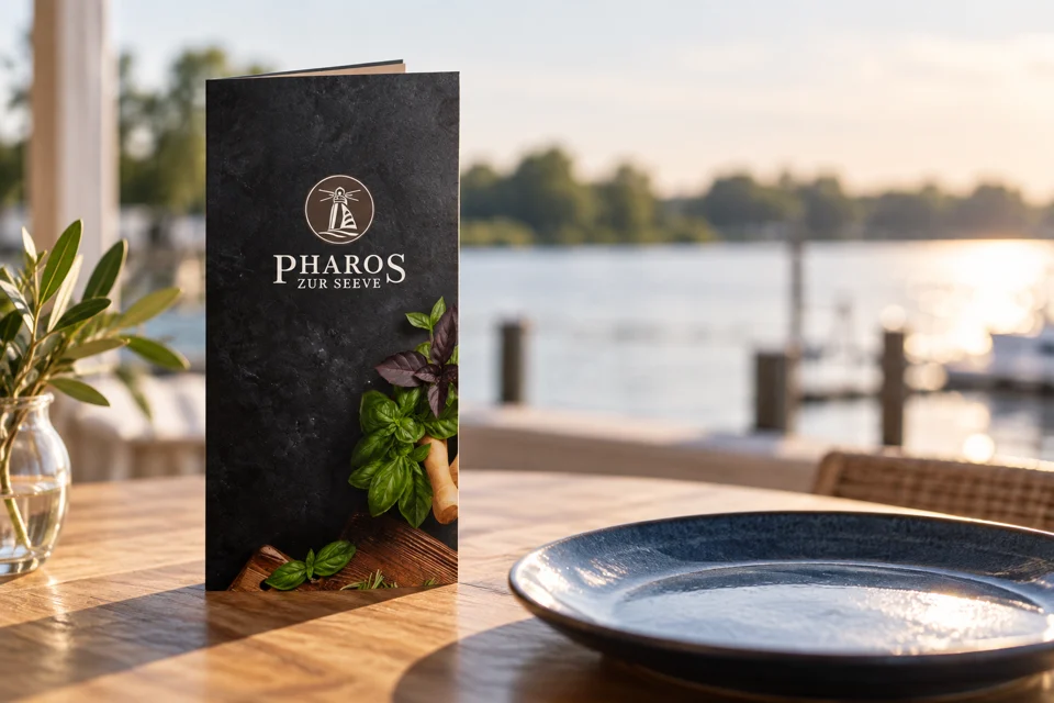 Markenwelt · Pharos zur Seeve: Speisekarte · Tisch