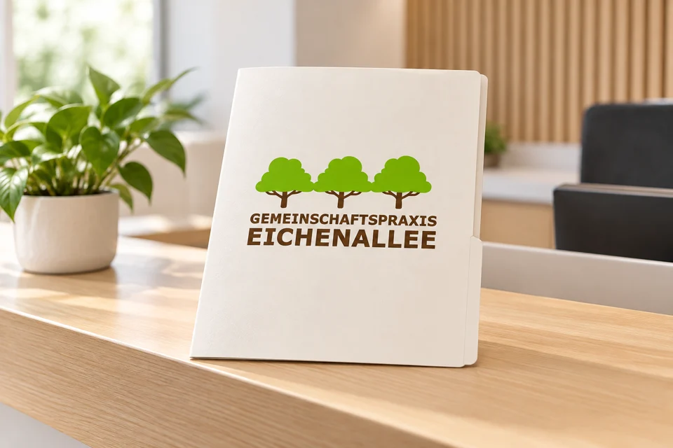 Markenwelt · Gemeinschaftspraxis Eichenallee: Unterlagenmappe · Papier
