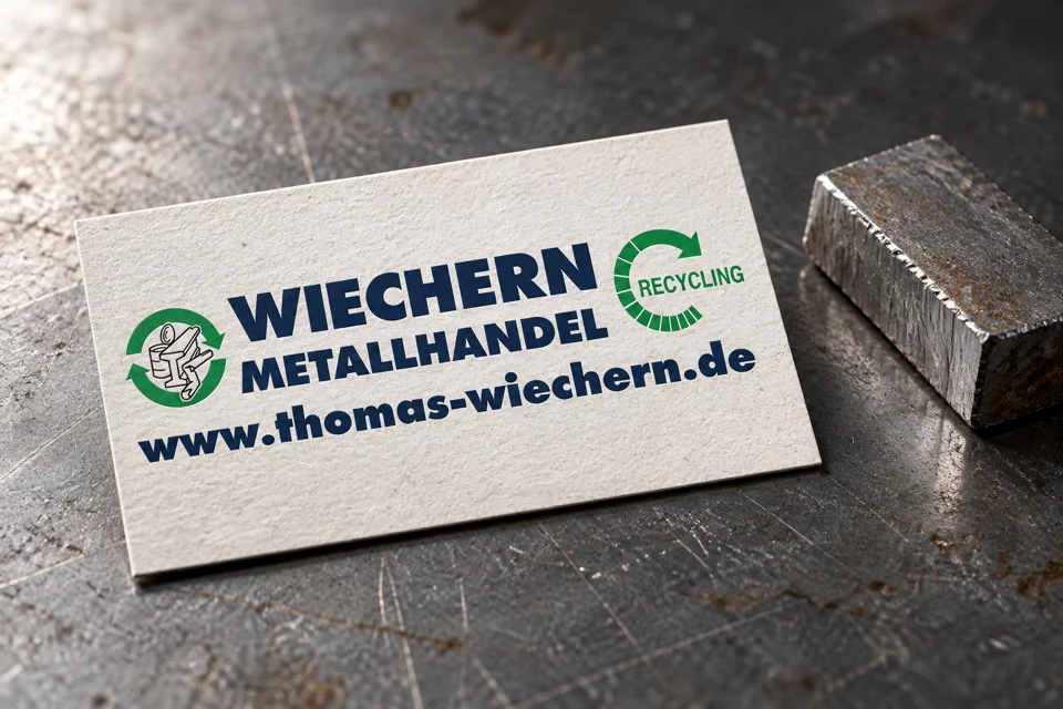 Markenwelt · Wiechern Metallhandel: Geschäftskarte · Material